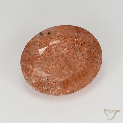 4.17 ct Orange Sunstone Stone, Natural Sunstone in Oval Facet Shape for Sale