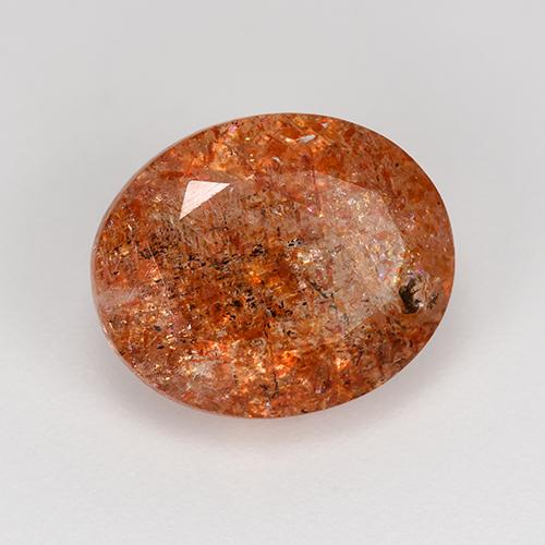 4.31 ct Orange Sunstone Stone, Natural Sunstone in Oval Facet Shape for Sale