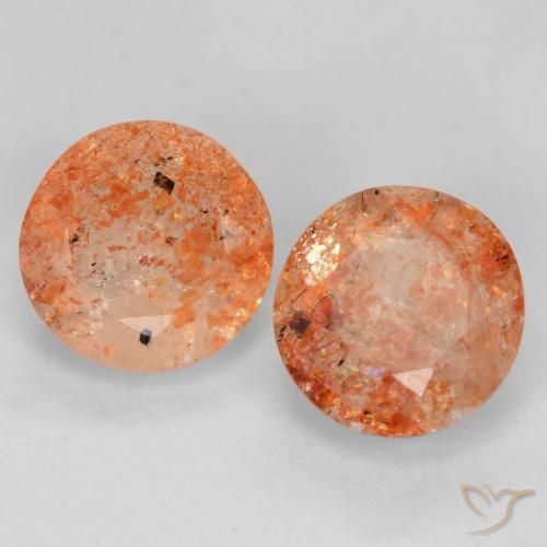 1.82ctw Natural Medium Orange Sunstone, Round, Translucent