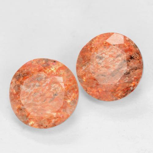 1.65 ctw Orange Sunstone Stones, Natural Sunstone in Round Facet Shape for Sale