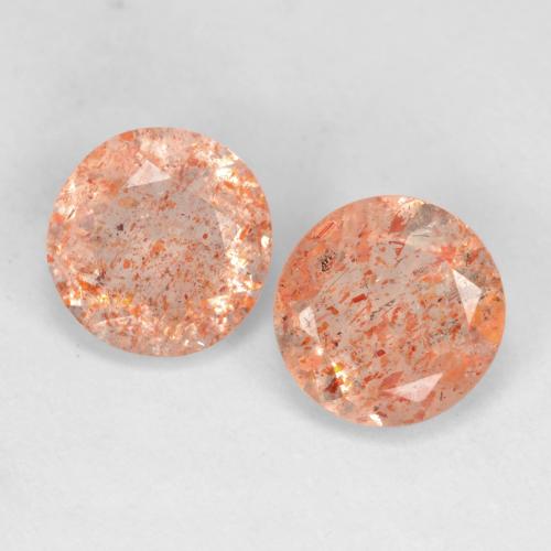 Light Orange Sunstone Gem - 0.8ct Round Facet (ID: 539012)