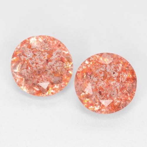 Naranja rojizo Piedra del Sol Gema - 0.8ct Faceta Redonda (ID: 539020)