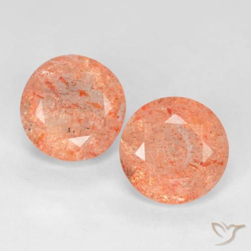 3.50ctw Natural Medium-Light Orange Sunstone, Round, Translucent