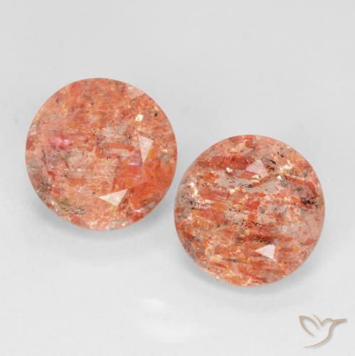 3.37 ct Orange Sunstone, 8 mm Round Cut From India, Photo A