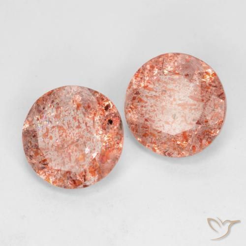 3.05 ctw Orange Sunstone Stones, Natural Sunstone in Round Facet Shape for Sale