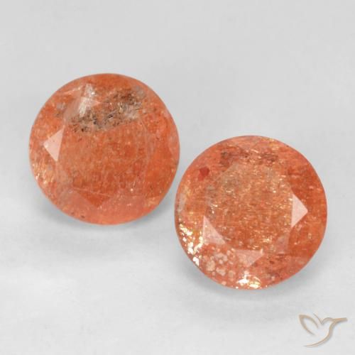 1.96ctw Natural Medium Orange Sunstone, Round, Translucent