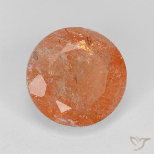 4.67 ct Orange Sunstone Stone, Natural Sunstone in Round Facet Shape for Sale