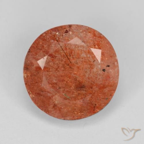 4.86ct Natural Grapefruit Orange Sunstone, Round, Translucent