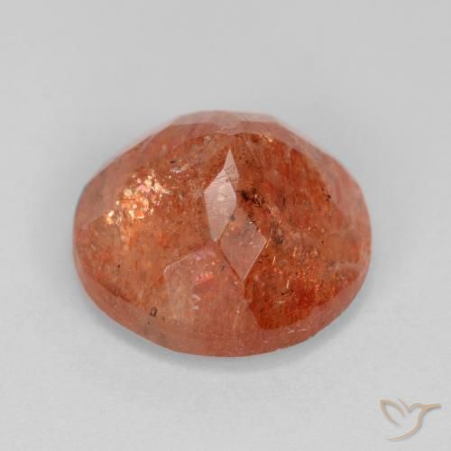 Sunstone Gemstone in 11 mm (calibrated) Size for Sale, Sunstone Stone in Grapefruit Orange Color