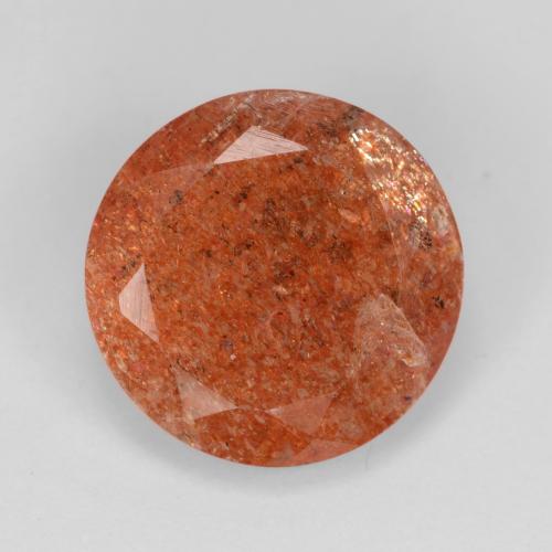 Medium Red Sunstone Gem - 5.1ct Round Facet (ID: 540339)