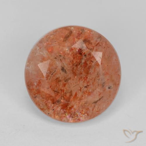 4,27ct Sfaccettatura rotonda arancione Eliolite o pietra del sole dall'India, Dimension 10,9mm, Natural non trattati Gemstone, Translucent Clarity, 1 piece Eliolite o pietra del sole in Pompelmo Arancia Color, Mohs Hardness of 6 - 6,5, Photo A