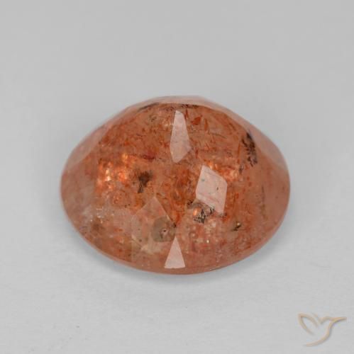 Sunstone Gemstone in 11 mm (calibrated) Size for Sale, Sunstone Stone in Grapefruit Orange Color