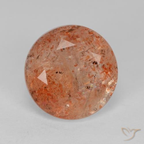 4.41ct Natural Medium Orange Sunstone, Round, Translucent