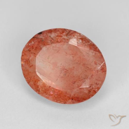 3.80 ct Red Sunstone Stone, Natural Sunstone in Oval Facet Shape for Sale