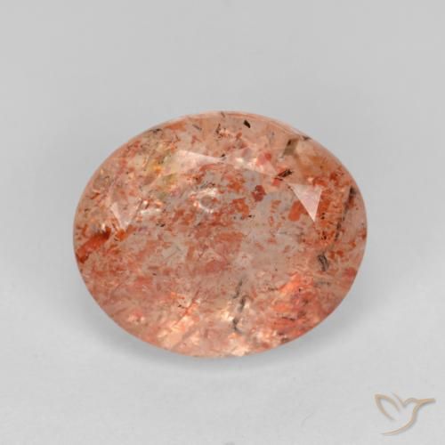 Eliolite o pietra del sole Ovale sfaccettato da 4,5 ct dall'India, dimensione 11,9 x 10mm, purezza Translucent, pietra preziosa naturale non trattati, Eliolite o pietra del sole 1pc in colore Arancione rossastra, durezza Mohs di 6 - 6,5, Photo A