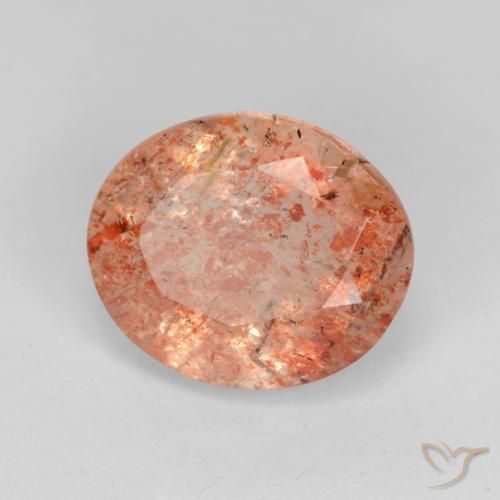 4.50 ct Orange Sunstone Stone, Natural Sunstone in Oval Facet Shape for Sale