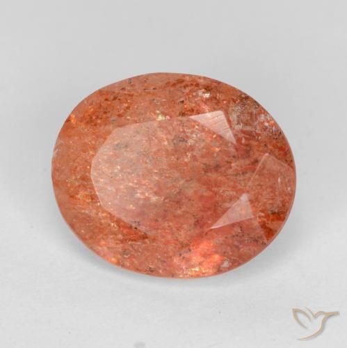 4.16 ct Red Sunstone Stone, Natural Sunstone in Oval Facet Shape for Sale