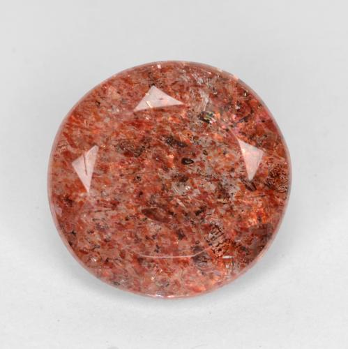 Medium Red Sunstone Gem - 4.9ct Round Facet (ID: 540932)
