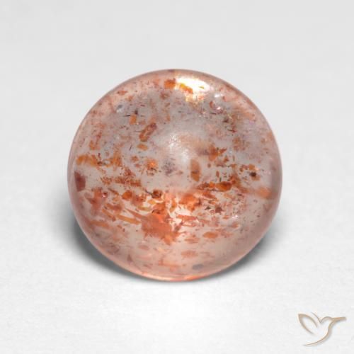 1.16 ct Orange Sunstone Stone, Natural Sunstone in Round Cabochon Shape for Sale
