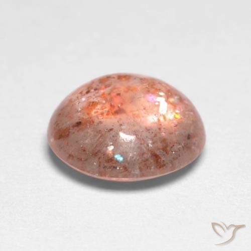 Sunstone Gemstone in 7 mm (calibrated) Size for Sale, Sunstone Stone in Peach Orange Color