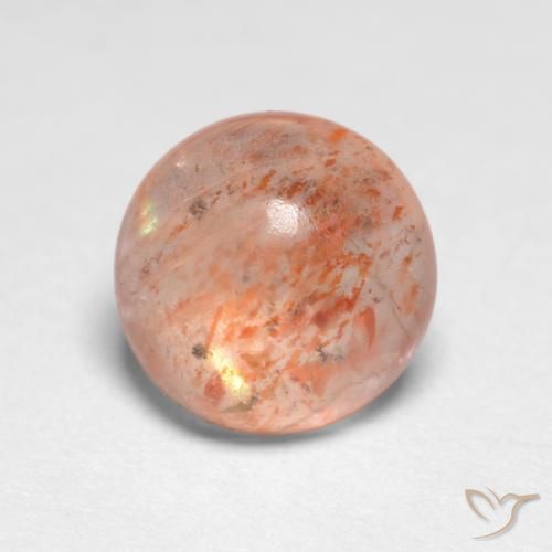 1.21ct Natural Light Orange Sunstone, Round, Translucent, Photo A