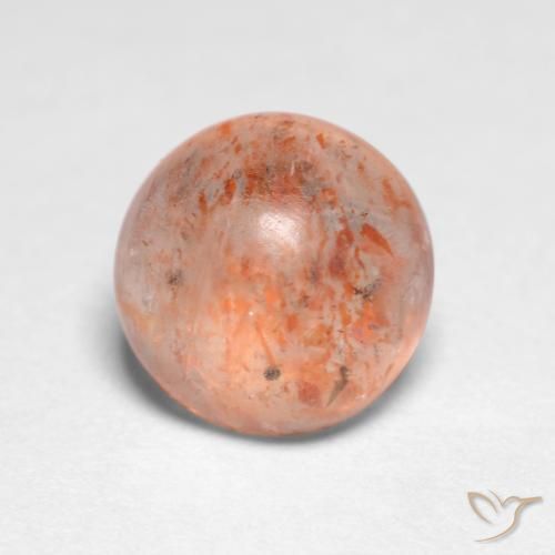 1.21 ct Orange Sunstone Stone, Natural Sunstone in Round Cabochon Shape for Sale