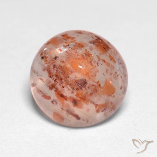 1.17ct Natural Peach Orange Sunstone, Round, Translucent