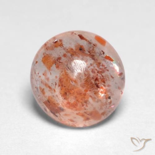1.17 ct Orange Sunstone Stone, Natural Sunstone in Round Cabochon Shape for Sale