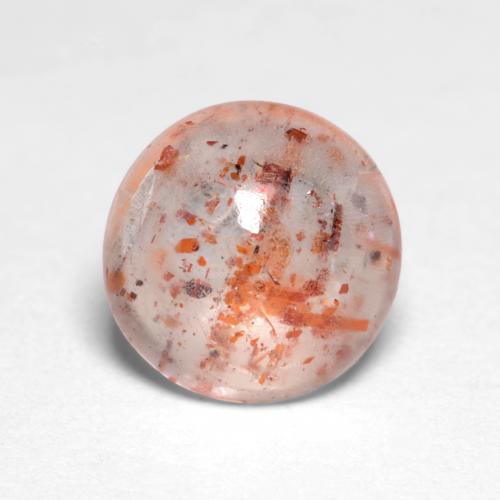 Peach Orange Sunstone Gem - 1.1ct Round Cabochon (ID: 547385)
