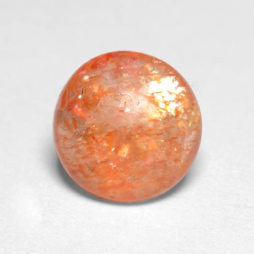 Naranja jengibre Piedra del Sol Gema - 1.1ct Cabujón Redondo (ID: 547386)