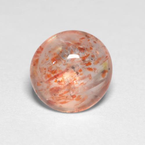 Light Orange Sunstone Gem - 1.1ct Round Cabochon (ID: 547388)