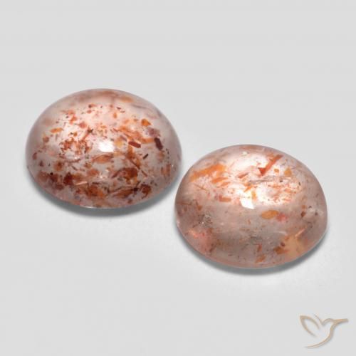 Sunstone Gemstones in 7 mm (calibrated) Size for Sale, Sunstone Stones in Light Orange Color