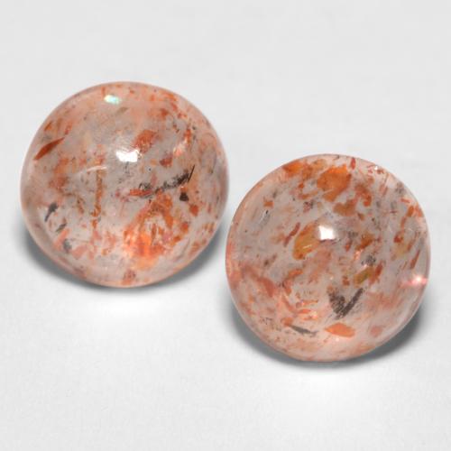 2.13ctw Natural Light Orange Sunstone, Round, Translucent