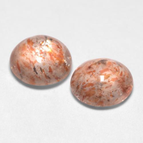 Sunstone Gemstones in 7 mm (calibrated) Size for Sale, Sunstone Stones in Light Orange Color