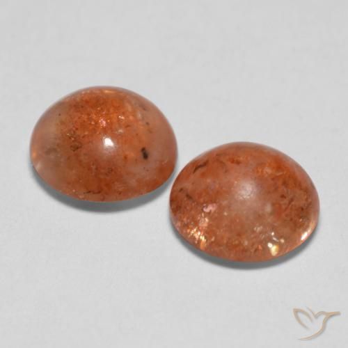 Sunstone Gemstones in 7 mm (calibrated) Size for Sale, Sunstone Stones in Medium Orange Color