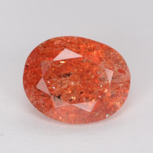 Medium Red Sunstone Gem - 2.2ct Oval Facet (ID: 548677)