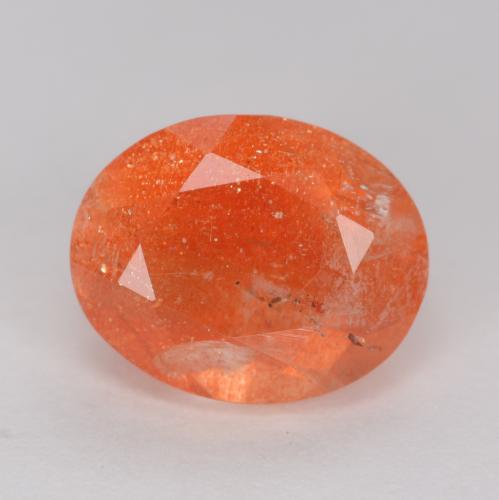 Bright Orange Sunstone Gem - 2.8ct Oval Facet (ID: 548678)