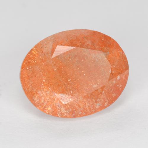 2.42 ct Orange Sunstone Stone, Natural Sunstone in Oval Facet Shape for Sale
