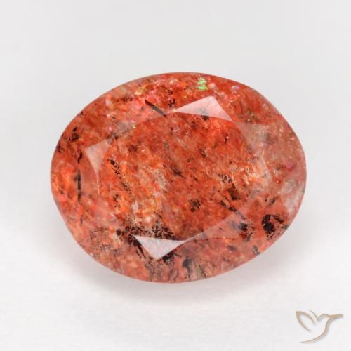 Piedra del Sol Naranja Forma ovalada de 9,8 x 8,1mm de India, peso de 2.79ct, piedra preciosa No tratado de forma natural en claridad Translúcido, Piedra del Sol de 1 pieza: el color es Naranja medio, dureza Mohs de 6 - 6.5, Photo A
