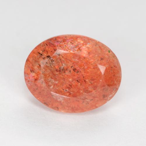 Красновато-оранжевый Солнечный Камень Камень - 2.5ct Фасетный Овал (ID: 548988)