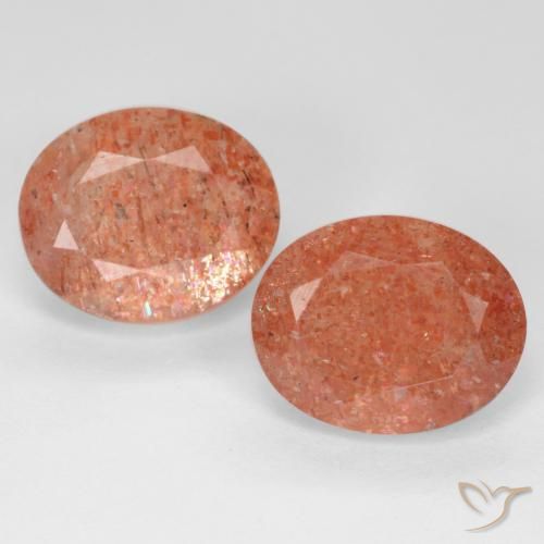 4.91ctw Natural Grapefruit Orange Sunstone, Oval, Translucent