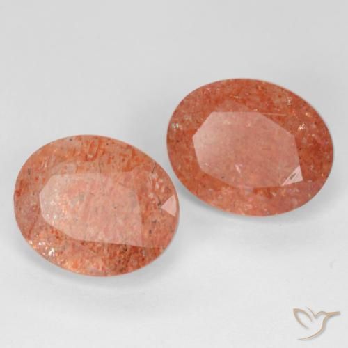 4.91 ctw Orange Sunstone Stones, Natural Sunstone in Oval Facet Shape for Sale