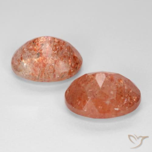 Sunstone Gemstones in 10 x 8 mm (calibrated) Size for Sale, Sunstone Stones in Grapefruit Orange Color