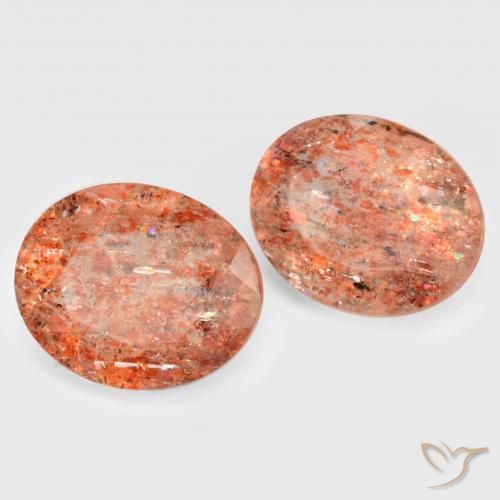 4.75 ctw Orange Sunstone Stones, Natural Sunstone in Oval Facet Shape for Sale