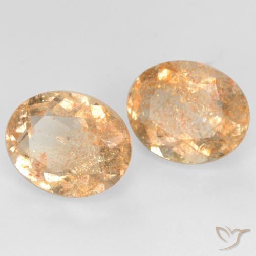 4.91 ctw Orange Sunstone Stones, Natural Sunstone in Oval Facet Shape for Sale