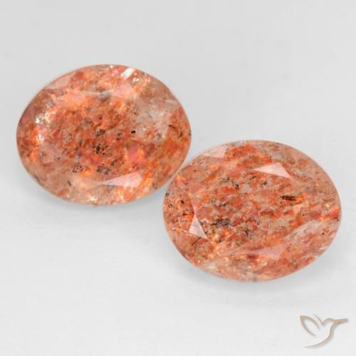 4.38ctw Natural Reddish Orange Sunstone, Oval, Translucent