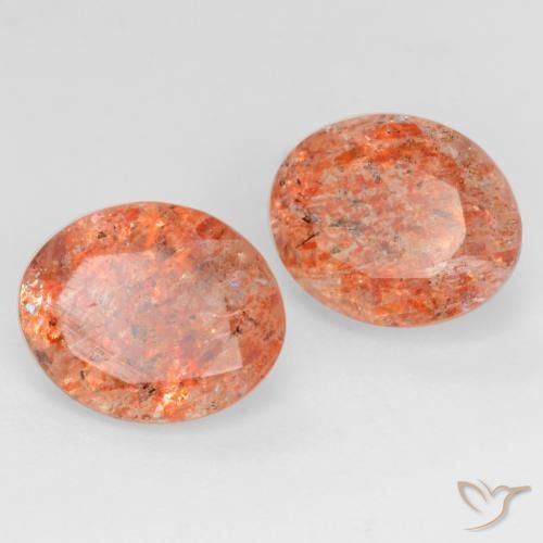 4.38 ctw Orange Sunstone Stones, Natural Sunstone in Oval Facet Shape for Sale