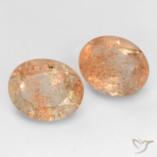 5.38 ctw Orange Sunstone Stones, Natural Sunstone in Oval Facet Shape for Sale