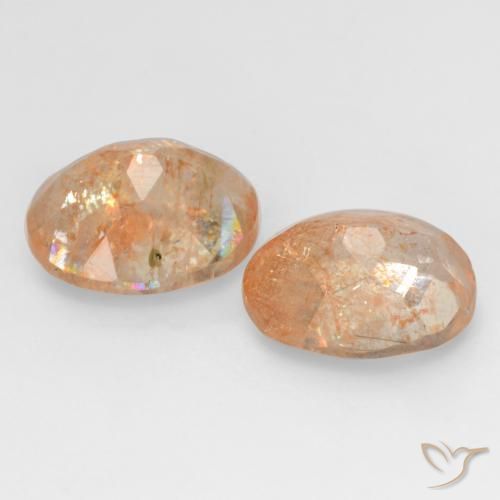 Sunstone Gemstones in 10 x 8 mm (calibrated) Size for Sale, Sunstone Stones in Light Peach Orange Color