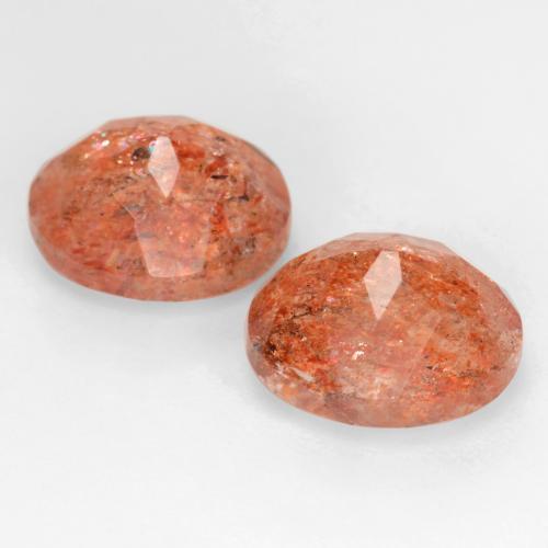 Sunstone Gemstones in 10 x 8 mm (calibrated) Size for Sale, Sunstone Stones in Reddish Orange Color